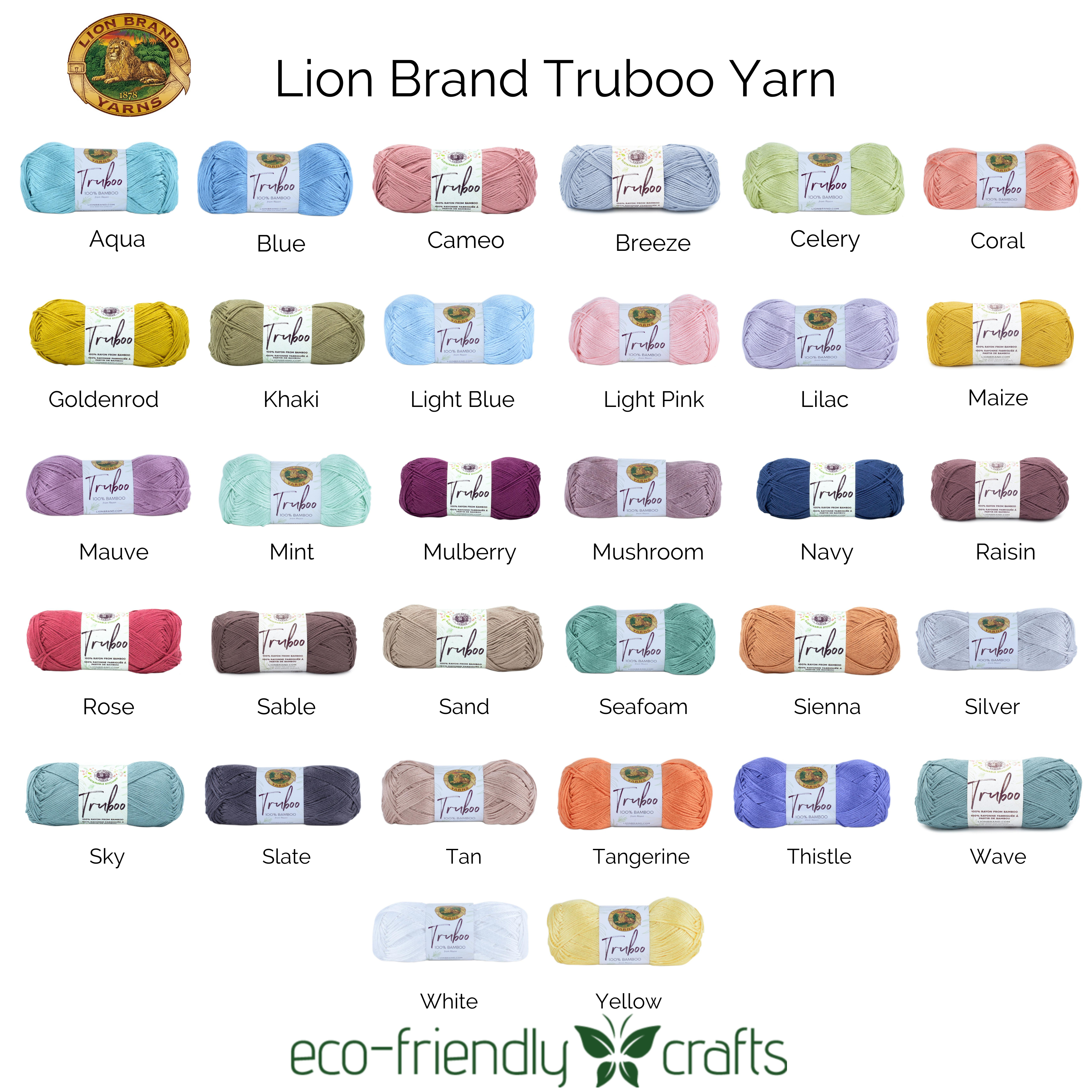 (3 Pack) Lion Brand Yarn Truboo Yarn, Aqua