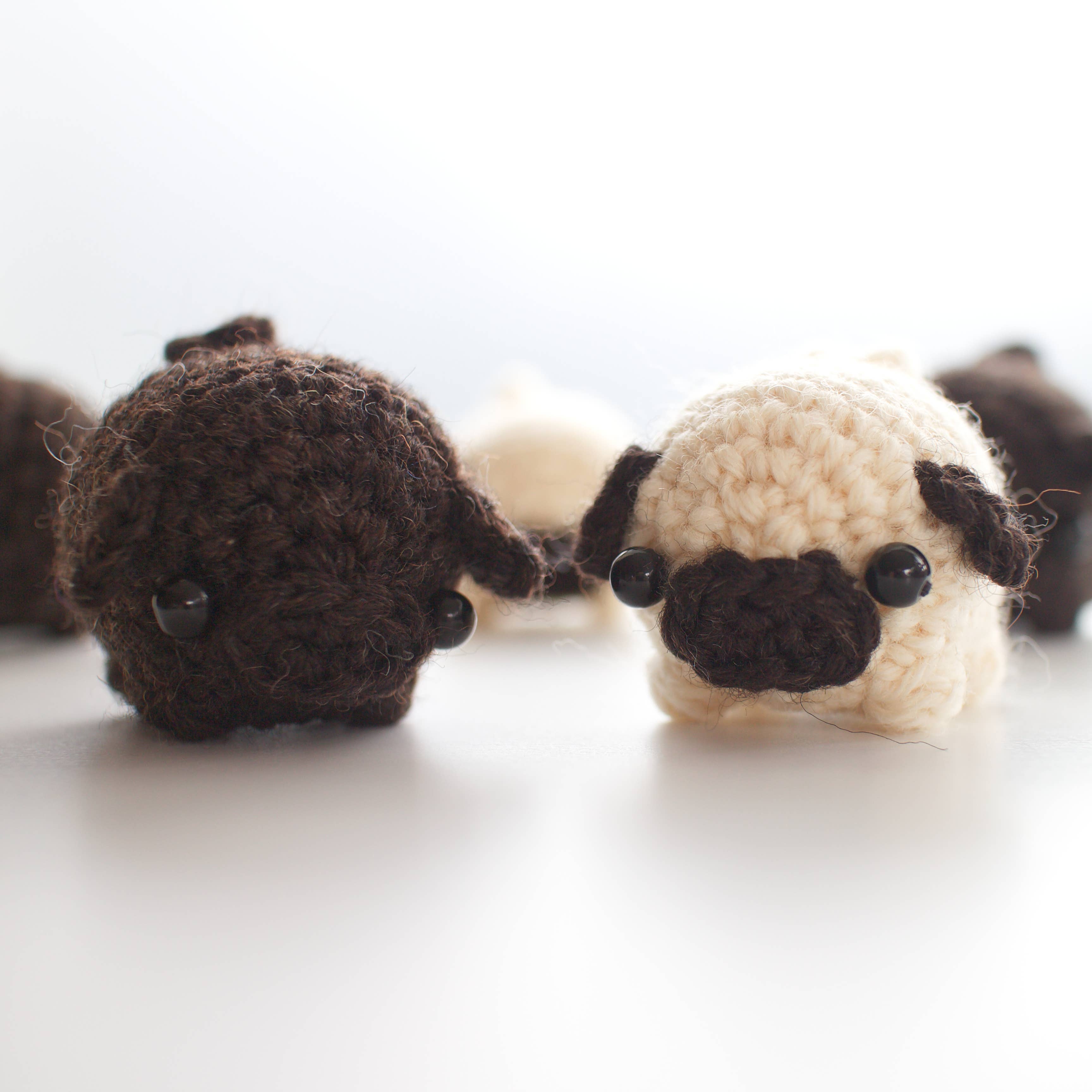 Mohu - Crochet Pug Amigurumi Toy, Ornament or Keychain