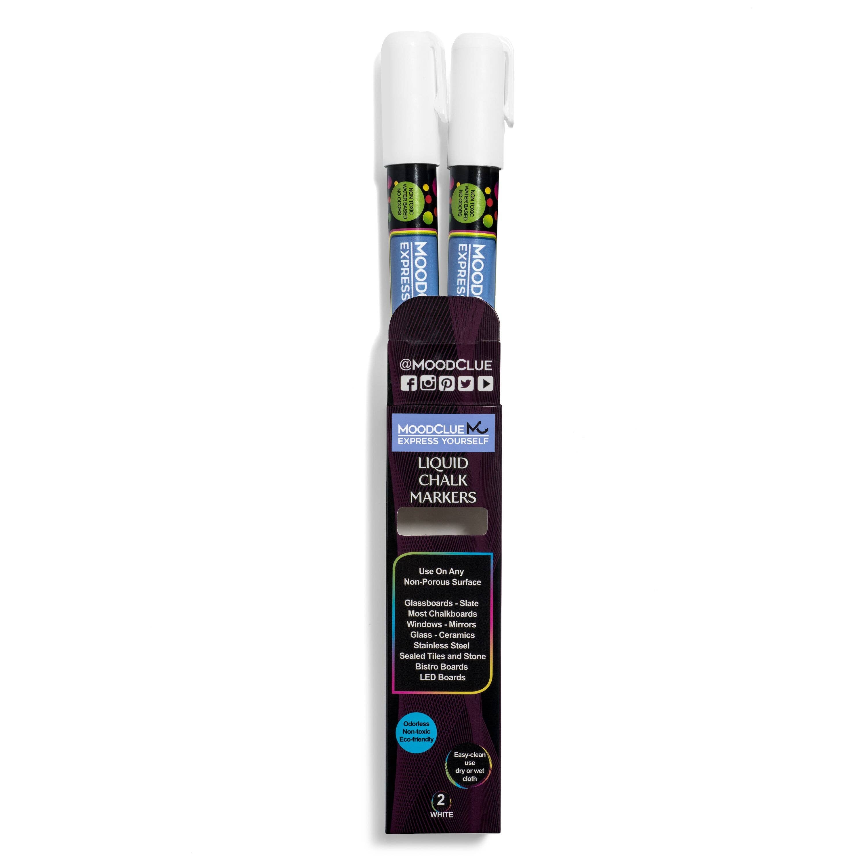 MoodClue - White Liquid Chalk Marker - Set of 2 – EcoFriendlyCrafts