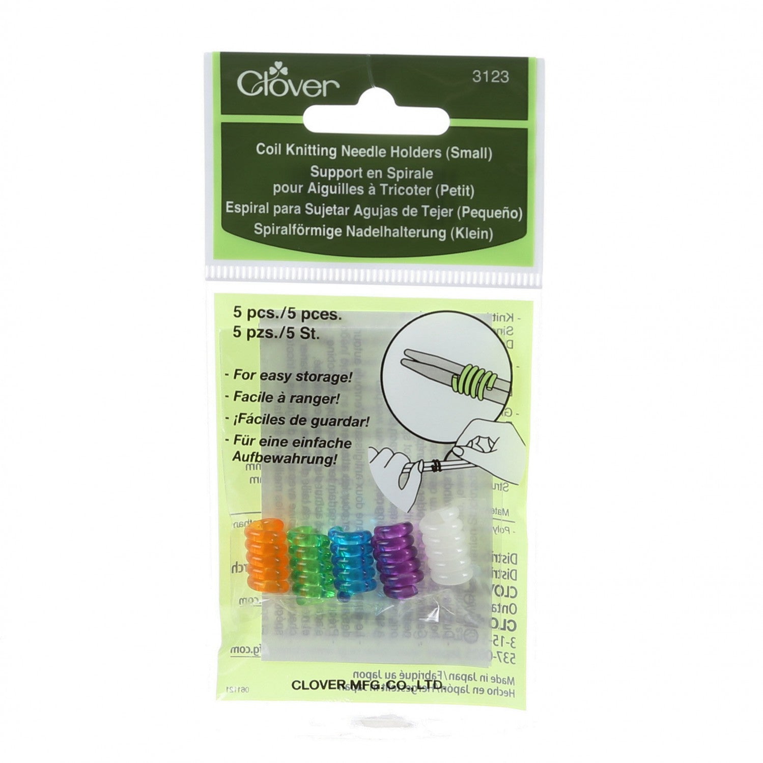 Clover Coil Knitting Needle Holder Small 5ct