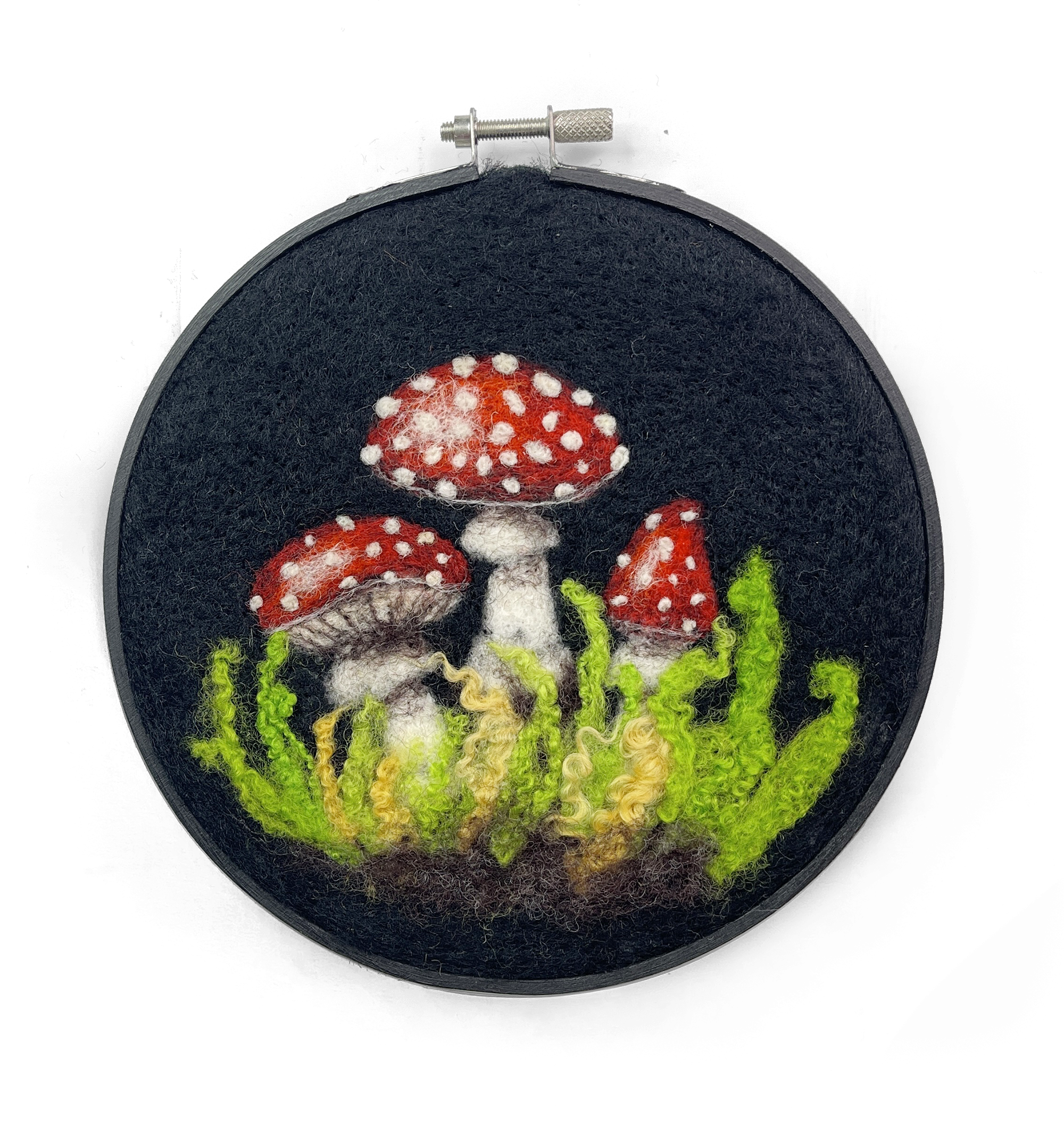 The Crafty Kit Company - Toadstools in a Hoop Needle Felting Craft Kit