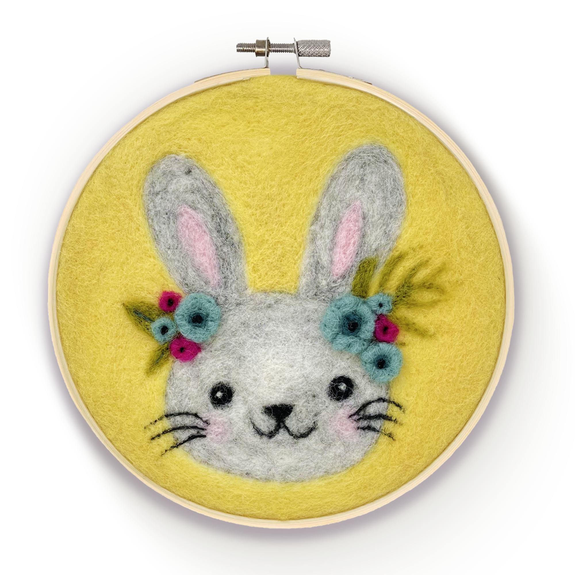 The Crafty Kit Company - Floral Mouse in A Hoop Needle Felt Kit