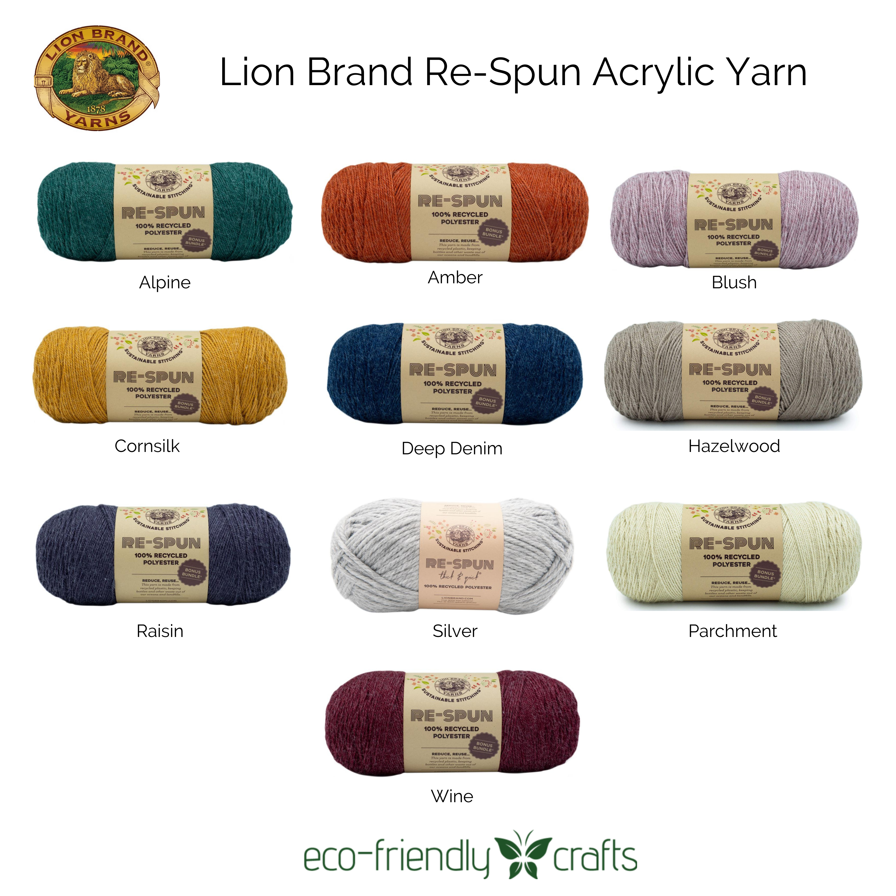 Lion Brand Re-Spun Recycled Acrylic Yarn - 658 yards – EcoFriendlyCrafts