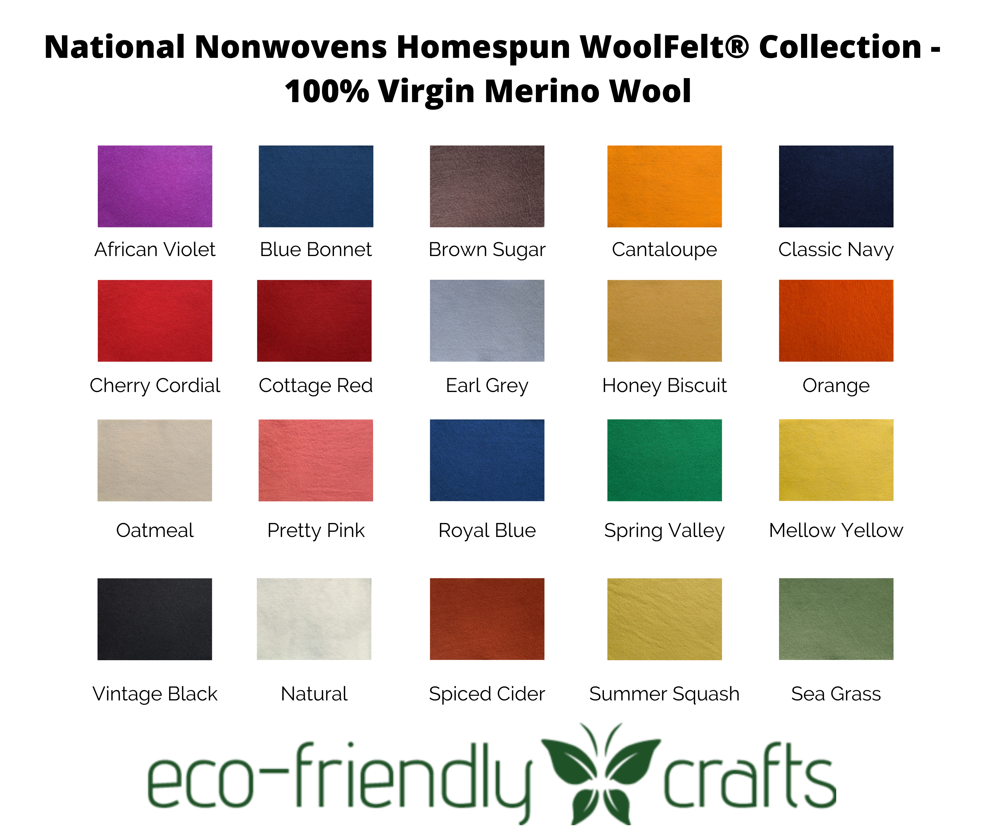 National Nonwovens Homespun Collection 100% Wool Felt - 9 in x 12 in –  EcoFriendlyCrafts