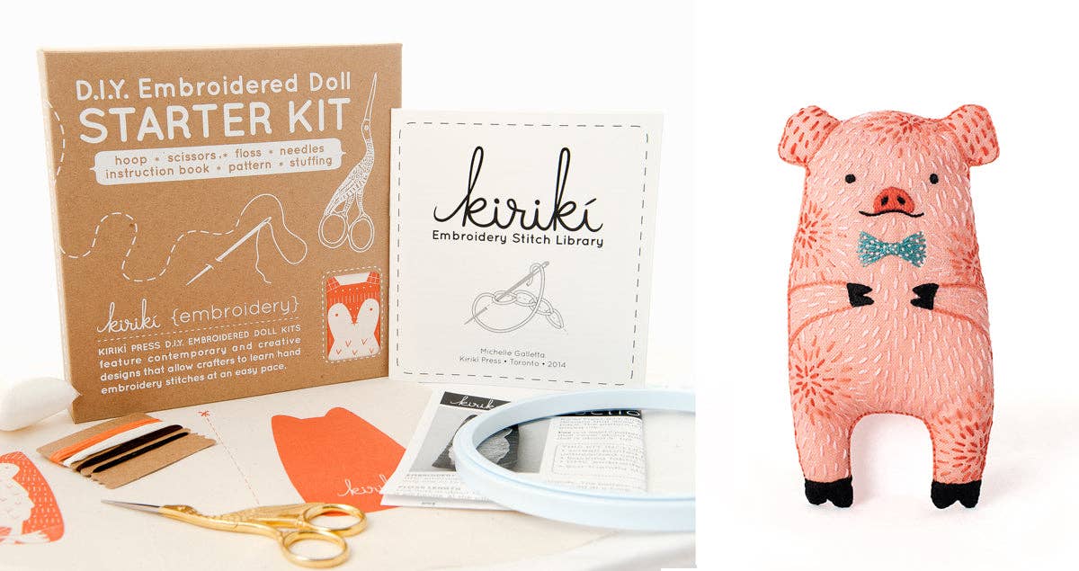 Kiriki Press - Pig - Starter Embroidery Kit