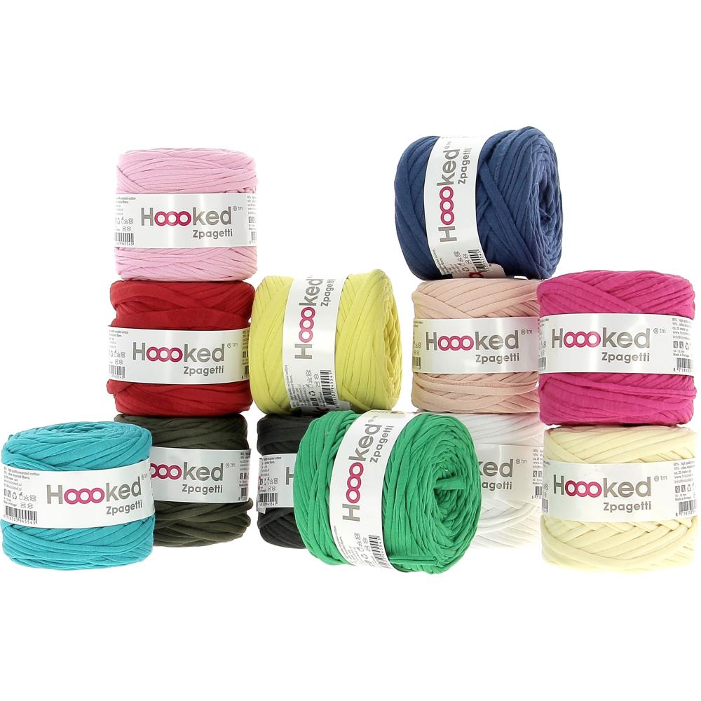 Hoooked Baby Zpagetti Yarn Set - 12 Skeins of T-Shirt Yarn- Assorted Colors