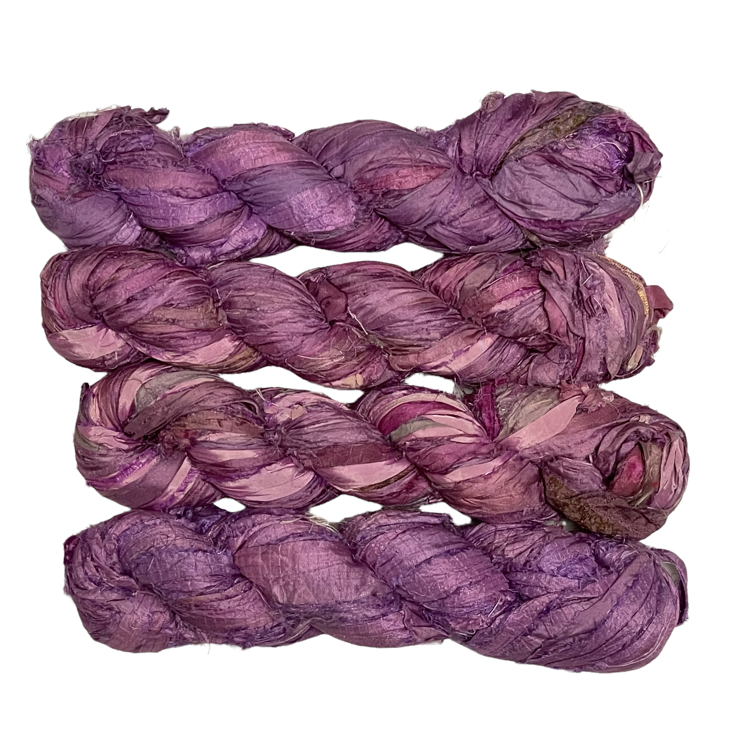 Recycled Sari Silk Ribbon - Purple Pansy
