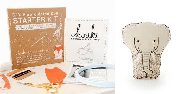 Elephant - Embroidery Kit: Doll Kit