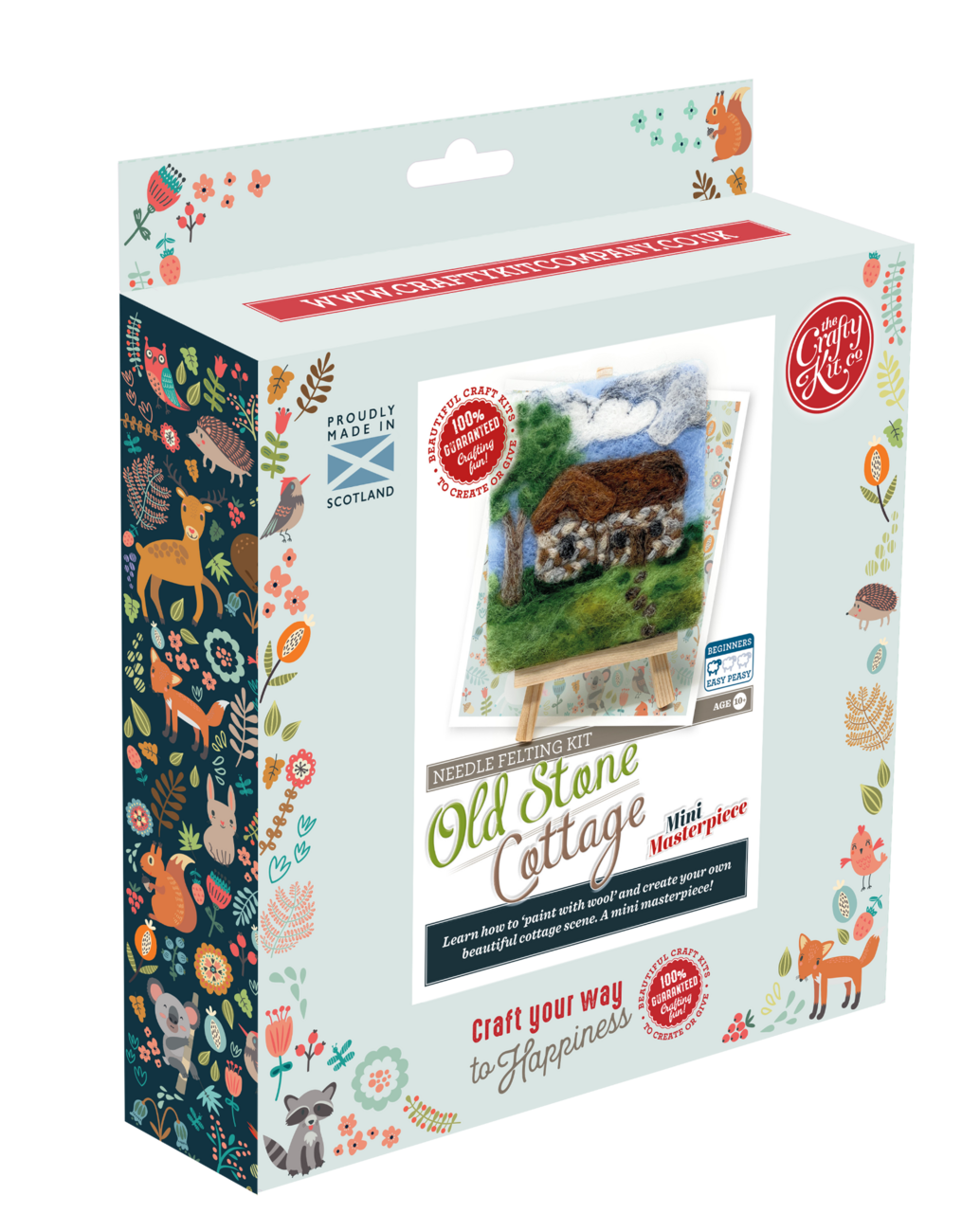 The Crafty Kit Company - Paint with Wool:Mini Masterpiece Old Stone Cottage Craft Kit