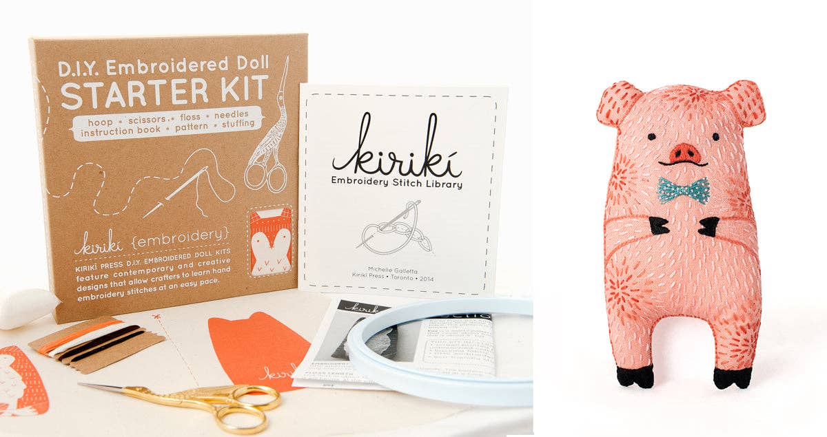 Pig - Embroidery Kit: Doll Kit