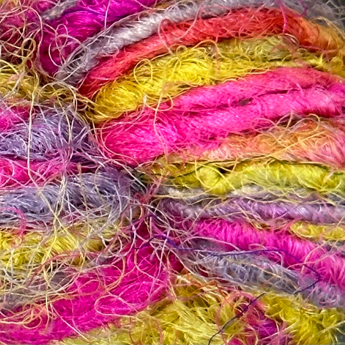 Recycled Sari Silk Yarn - Neon Pop