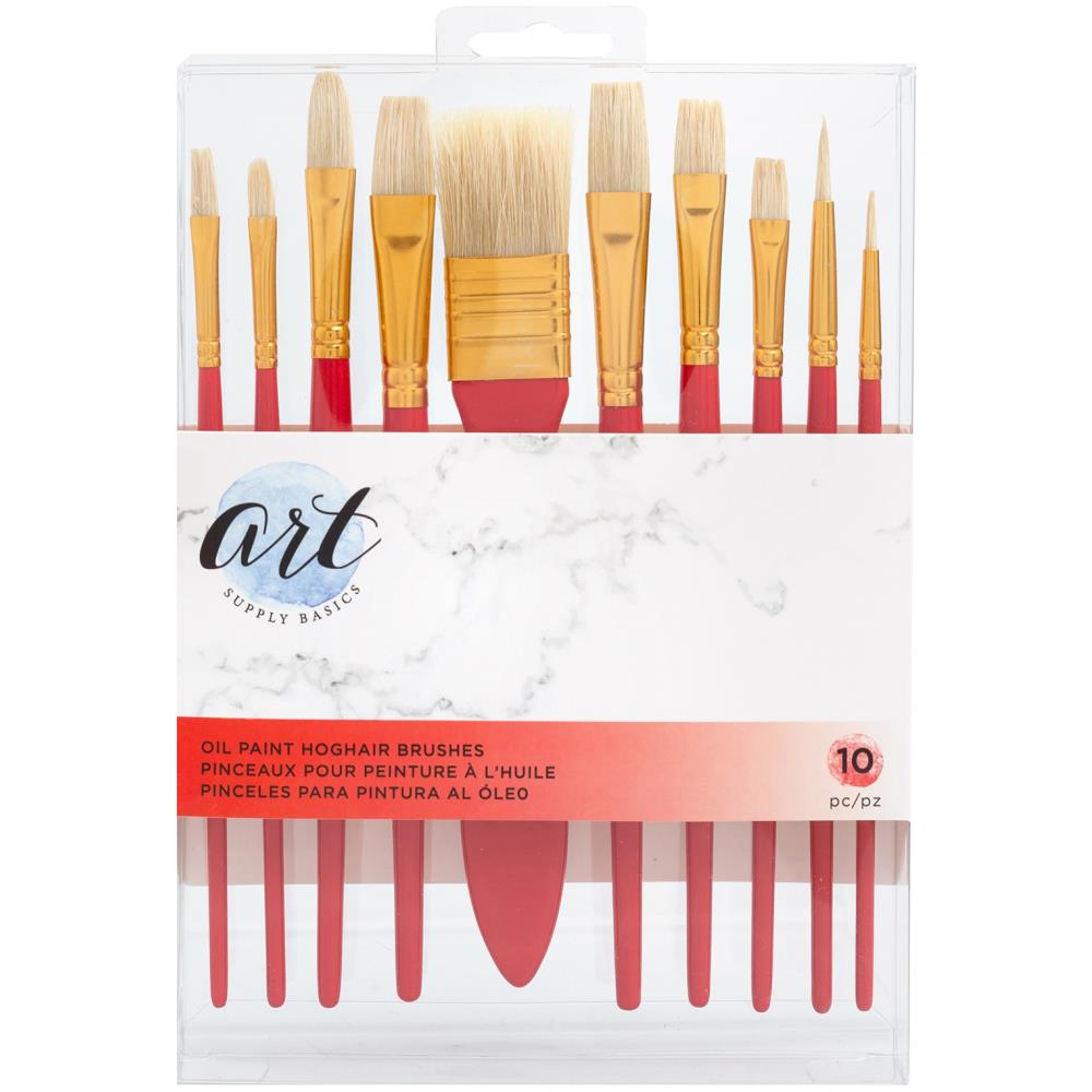 Art Supply Basics Oil Hog Hair Brush Set