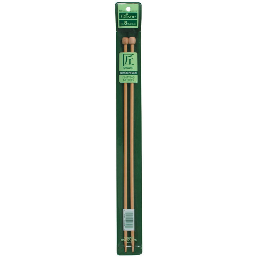 Clover Takumi Bamboo Single Point Knitting Needles - 13 - 14 inch