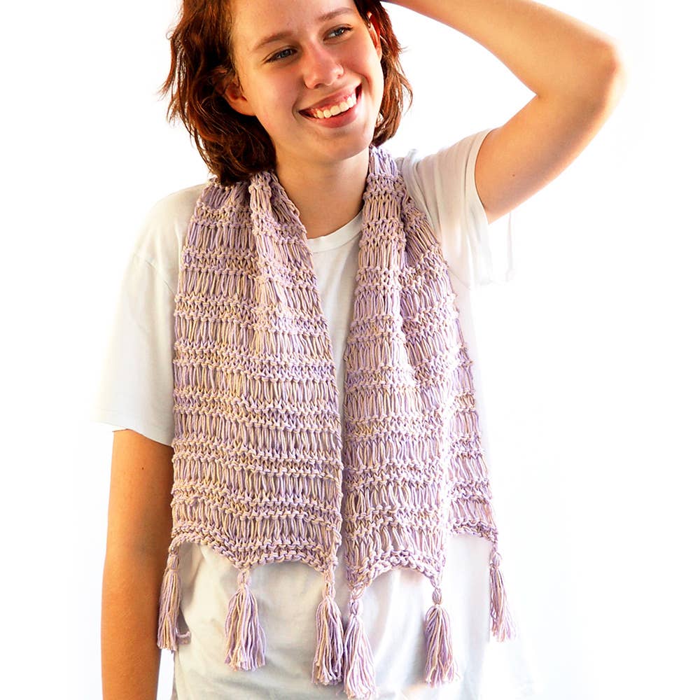 Smoothie Scarf : learn to knit kit with video course: Taro