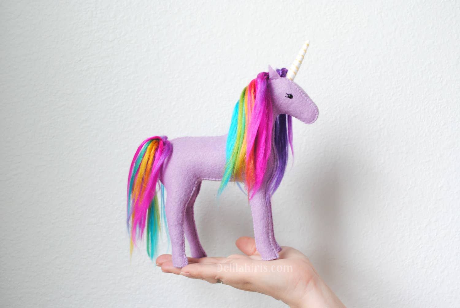 Delilah Iris Felt Unicorn Hand Sewing Kit - Lavender Rainbow