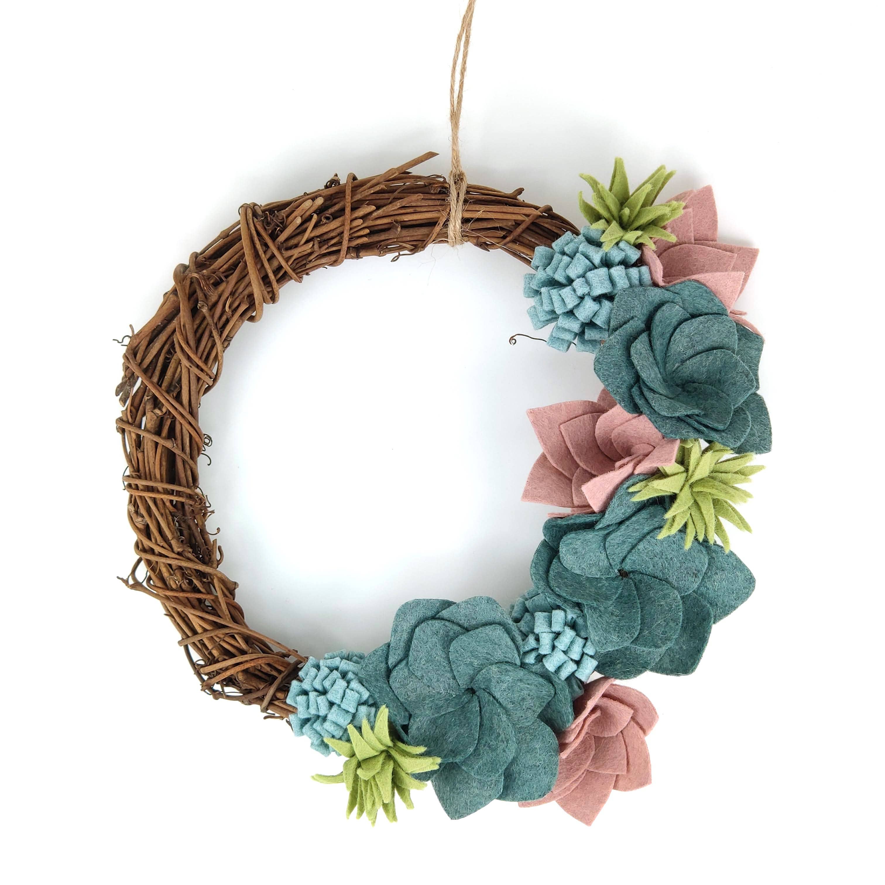 The Crafty Kit Company - Succulent Felt Wreath Craft Kit