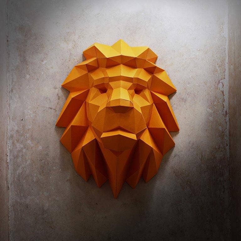 PAPERCRAFT WORLD - Lion Head Wall Art