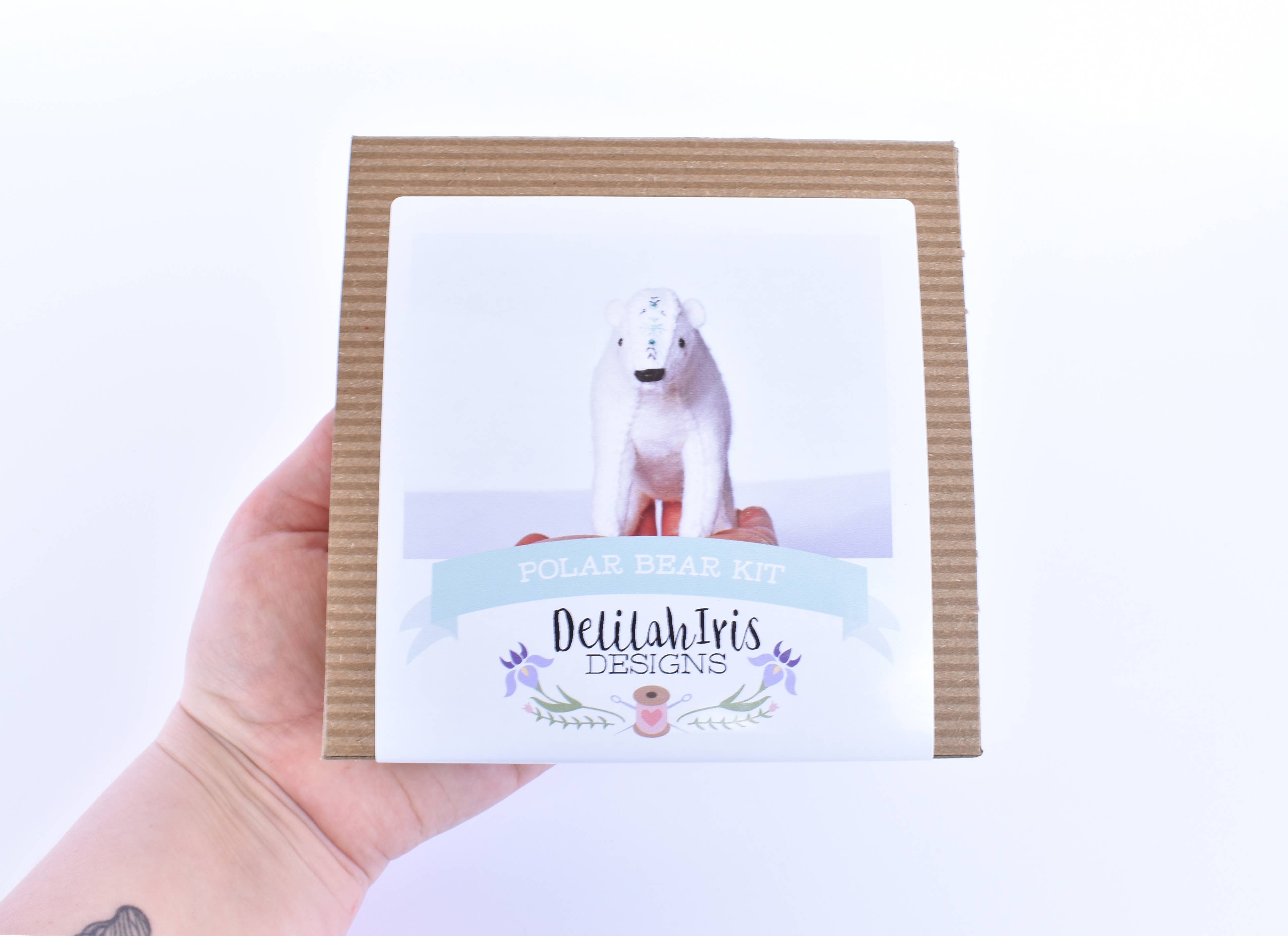 DelilahIris Designs - Polar Bear Sewing Kit - DIY Hand Sewing & Embroidery