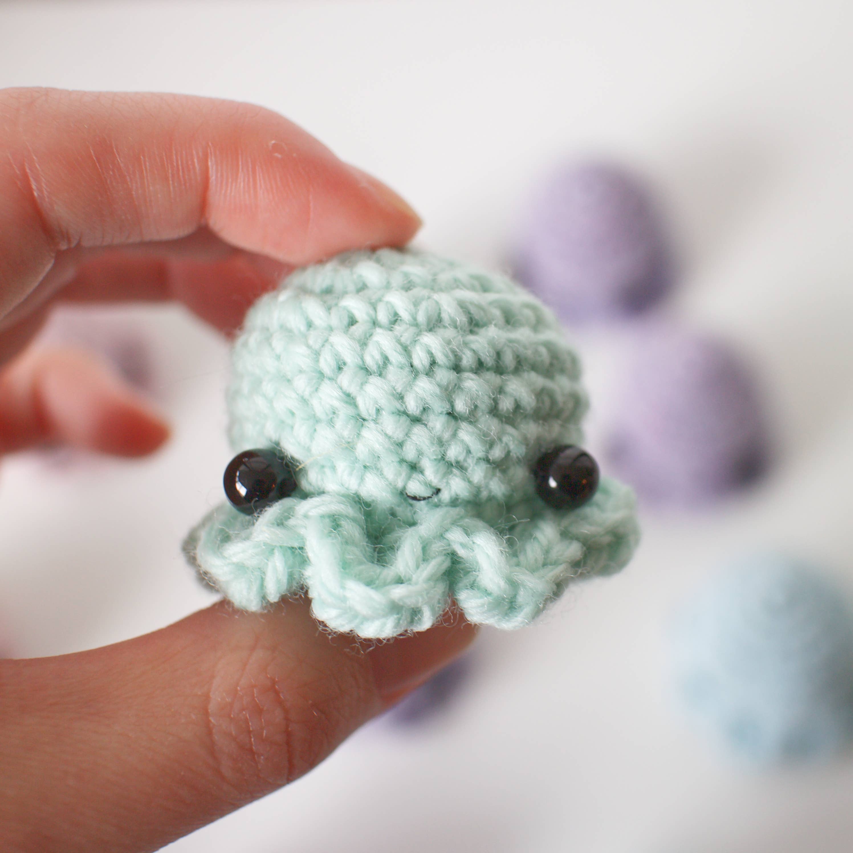 Mohu - Crochet Seafoam Octopus Amigurumi Toy, Ornament or Keychain