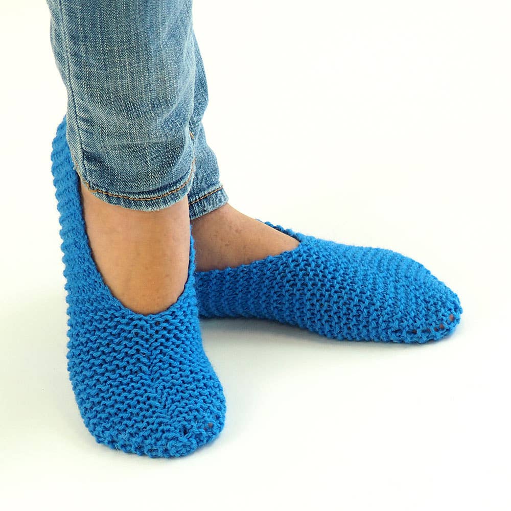 Ballet Slippers : learn to knit kit with video course: Azure blue