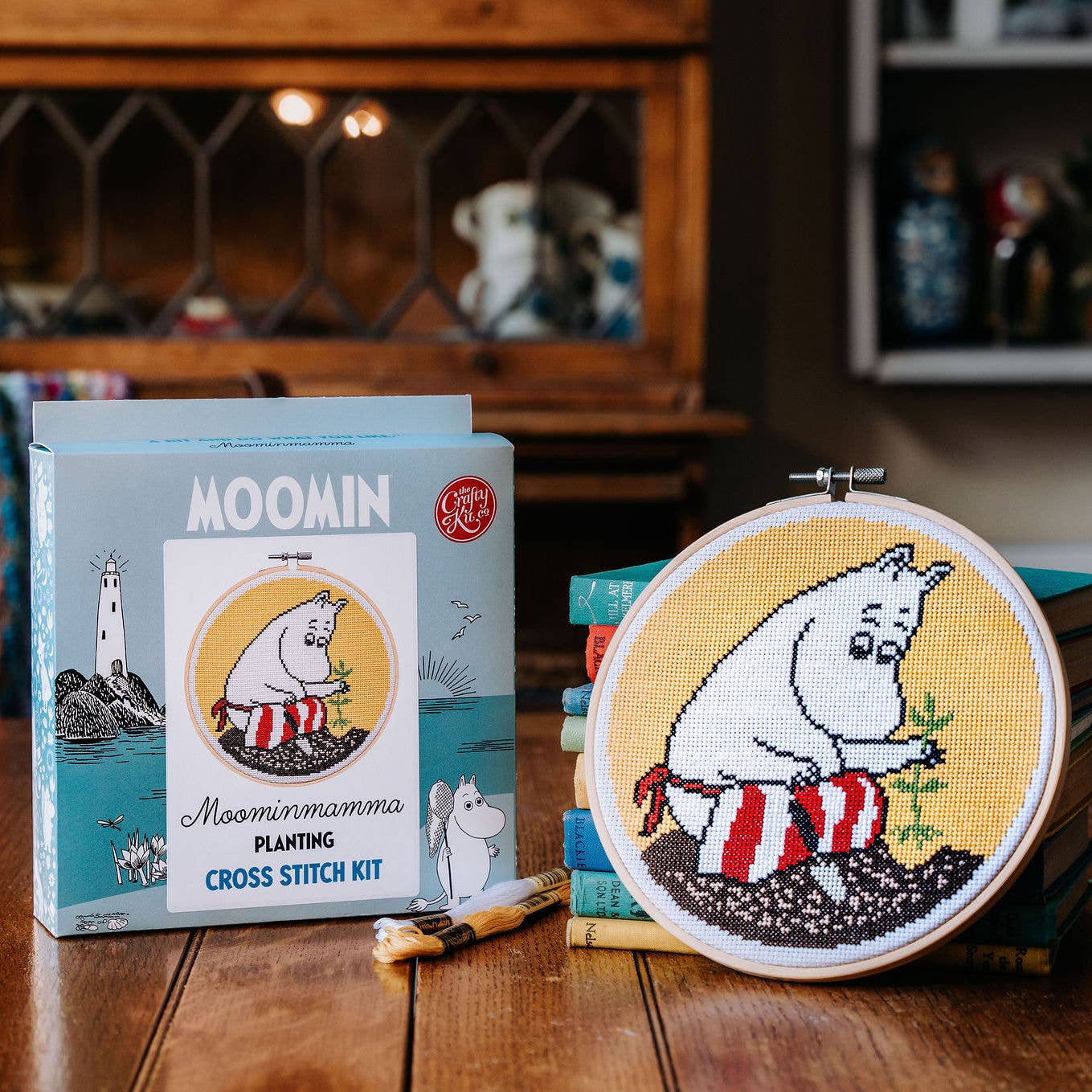 The Crafty Kit Company - Moomin Cross Stitch Kit - Moominmamma Planting