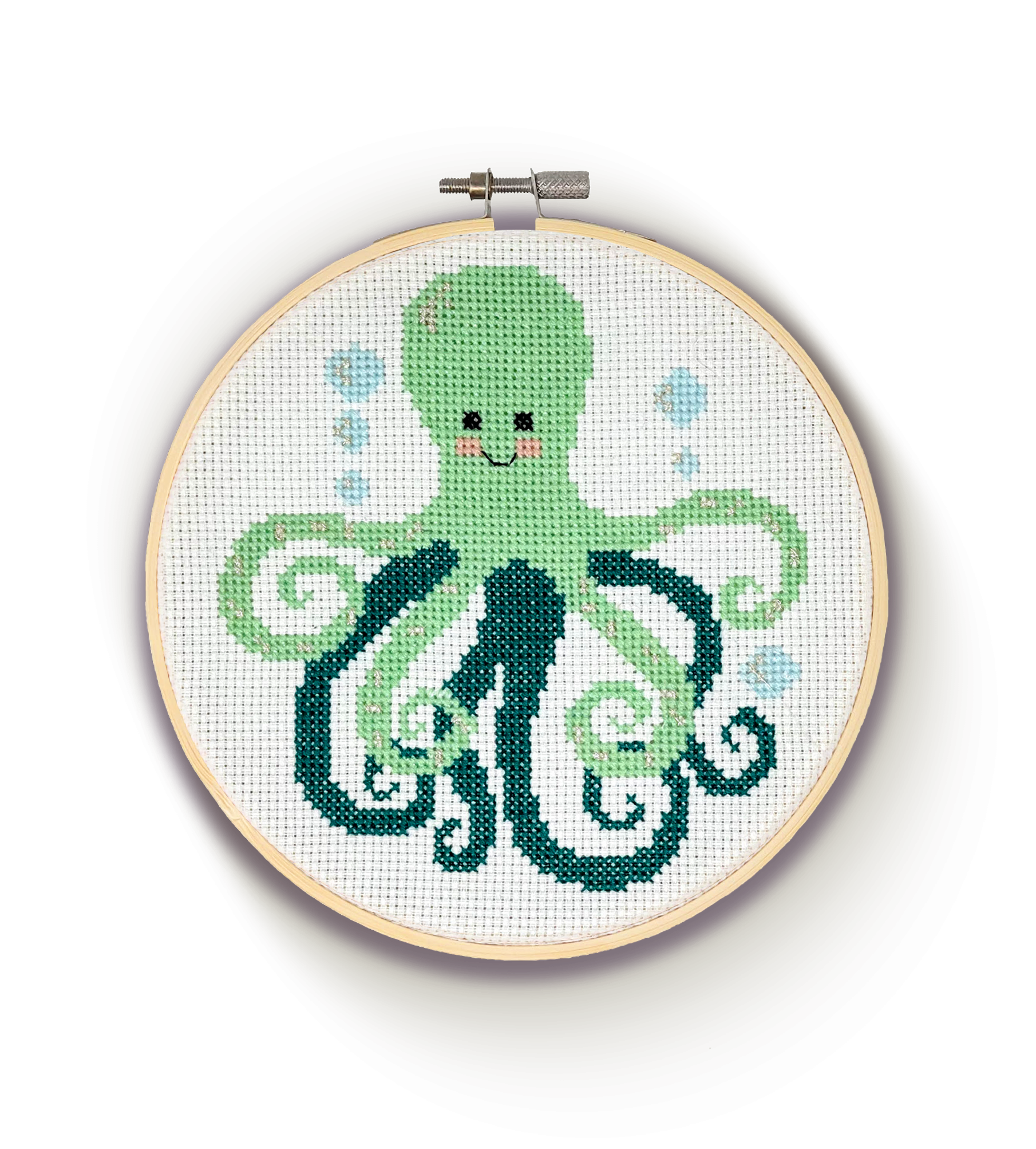 The Crafty Kit Company - Green Octopus Cross Stitch Kit
