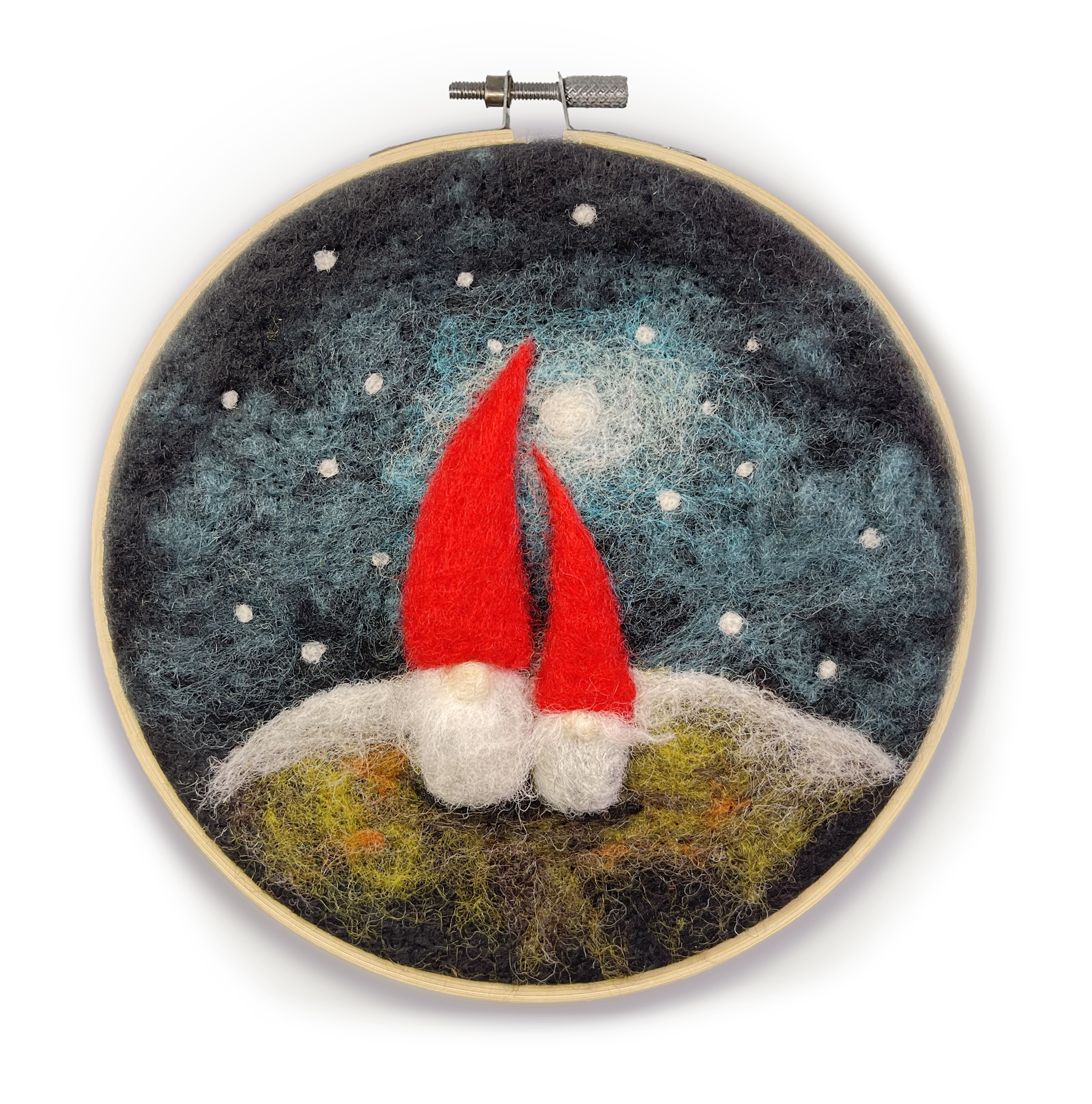 The Crafty Kit Company - Gnomes in a Hoop Needle Felting Craft Kit