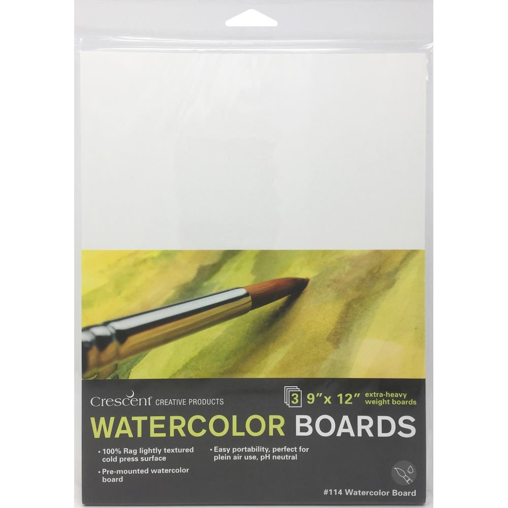 Crescent Watercolor Boards 3 pack - 9 X 12