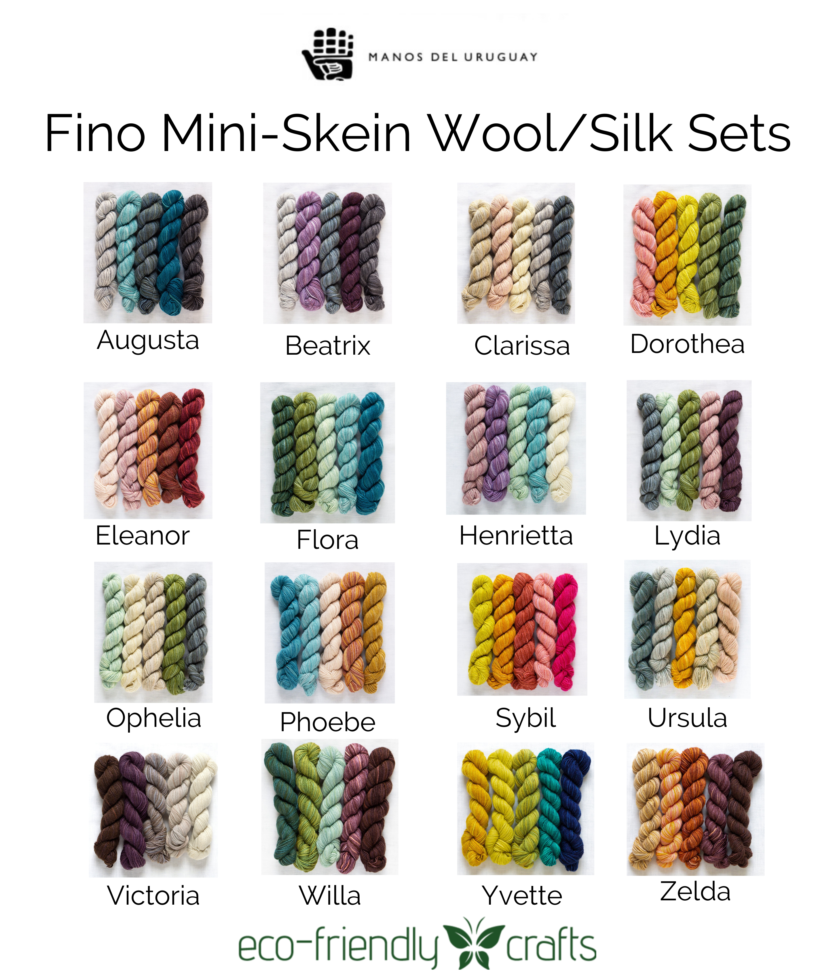 Manos Del Uruguay Fino Wool and Silk Mini-Skein Kit