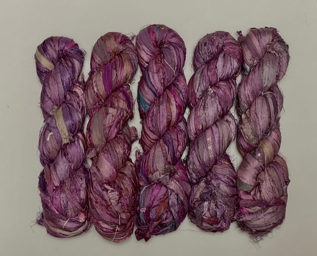 Recycled Sari Silk Ribbon - Lavender