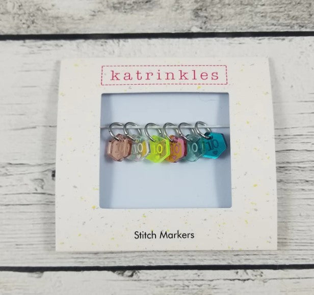 Tiny Acrylic Cast On Counting Stitch Marker Set - by Katrinkles
