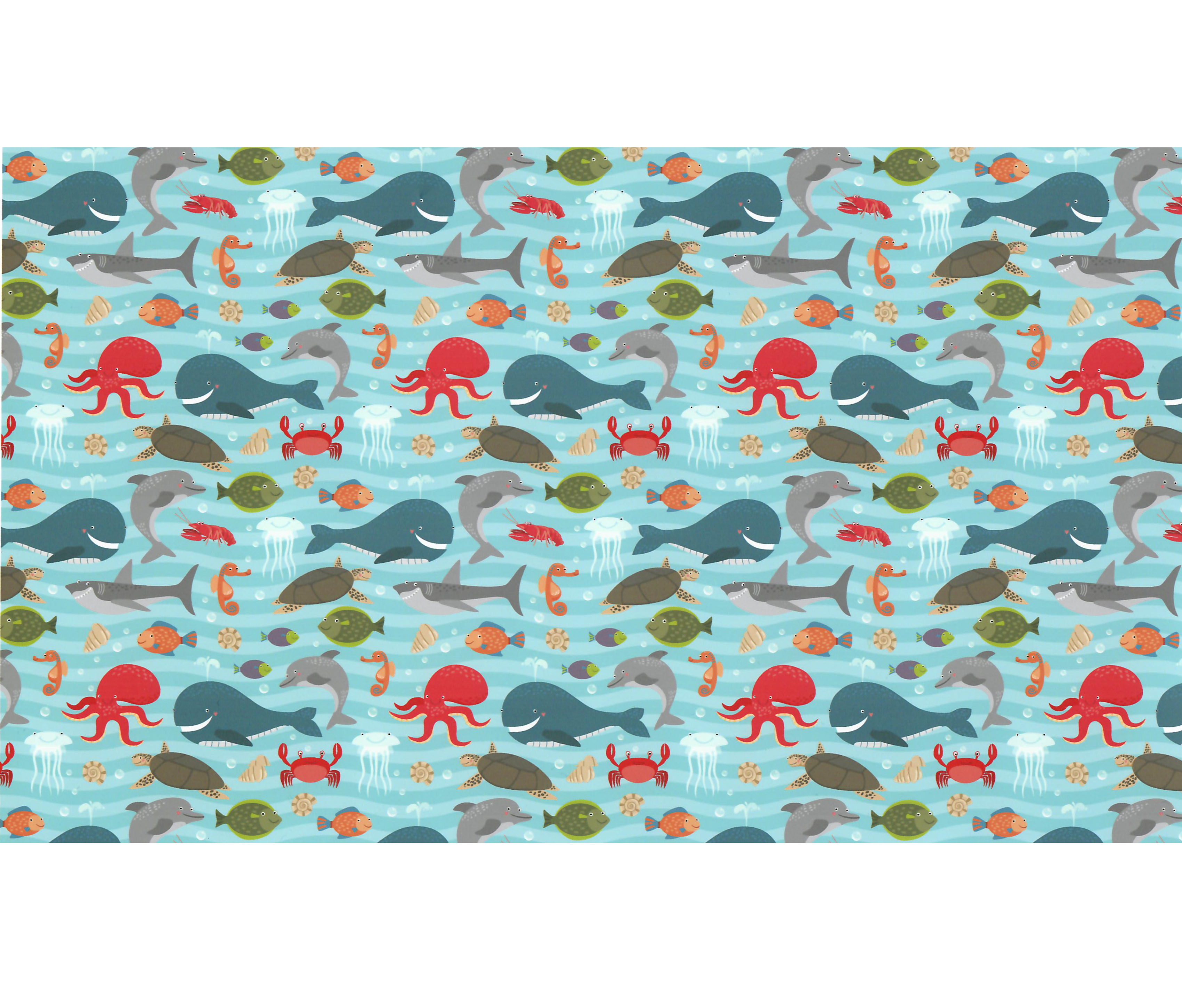 Sea Creatures Print Pattern Heat Transfer Vinyl and Carrier Sheet
