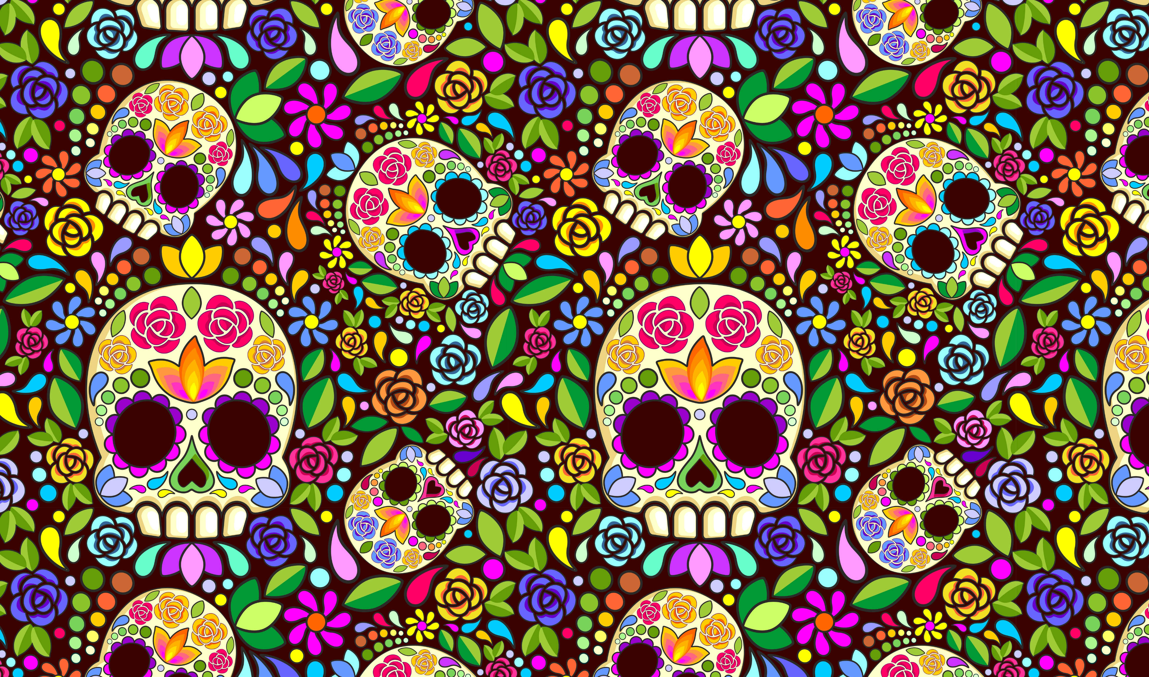 Día de Muertos Skulls Heat Transfer Vinyl and Carrier Sheet - Day of the Dead