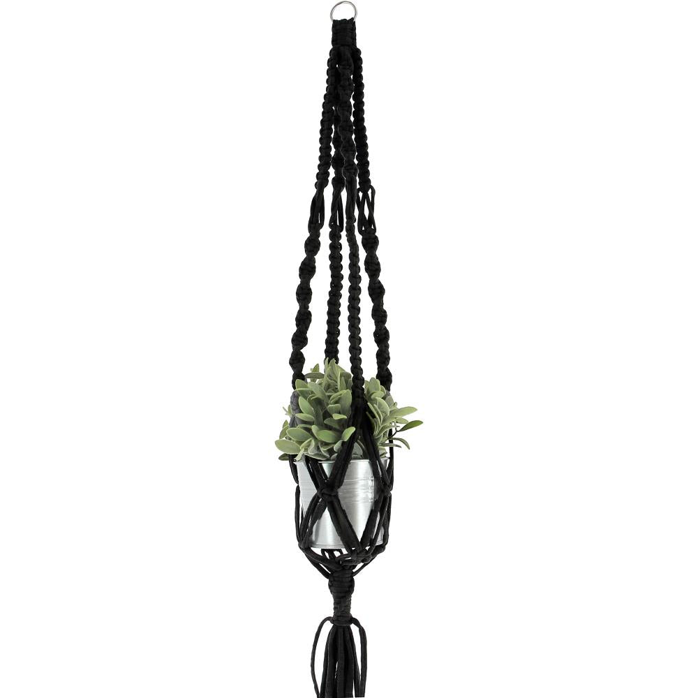 Hoooked Macrame Hanging Baskets Kit with Black Zpagetti Yarn