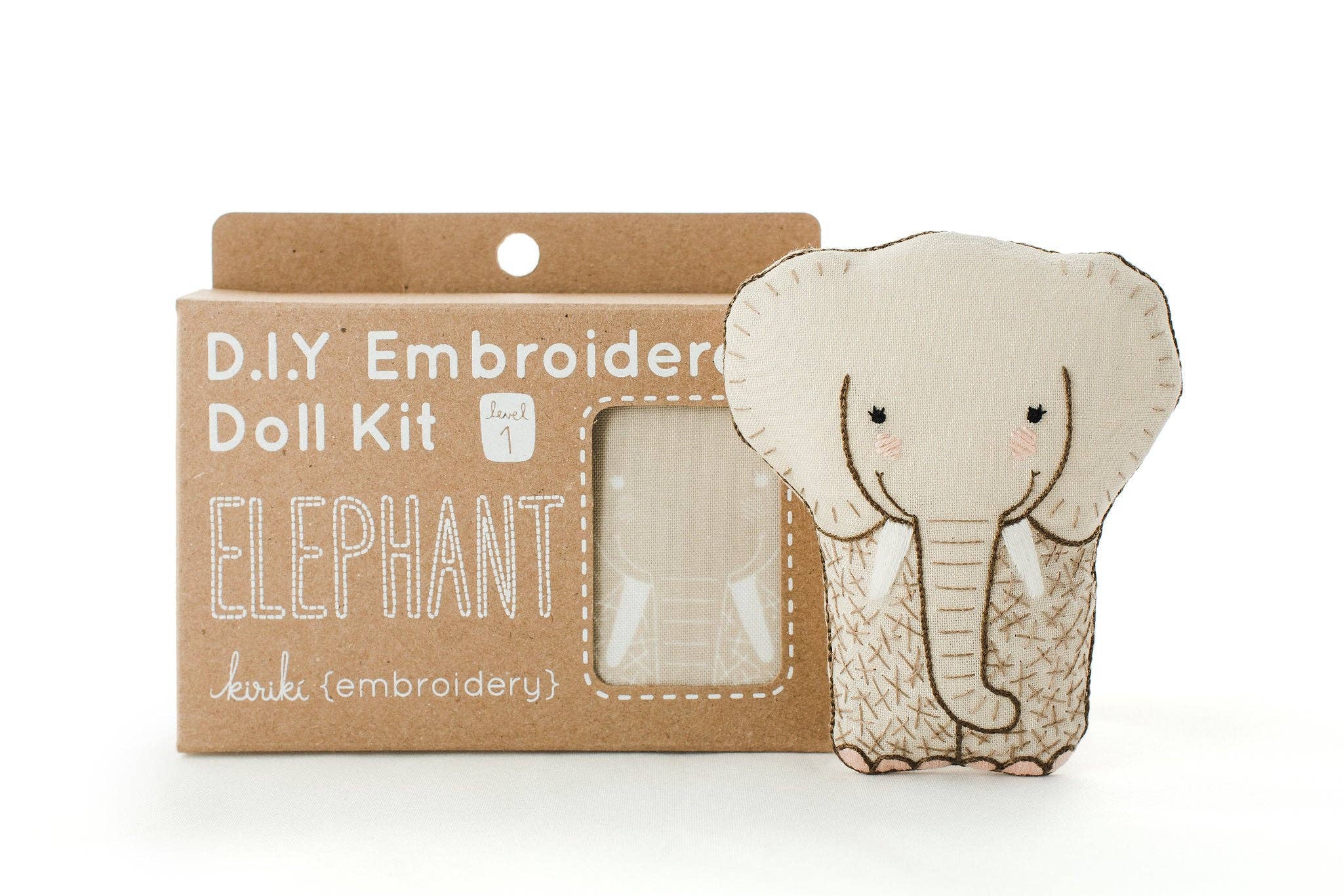 Elephant - Embroidery Kit: Doll Kit