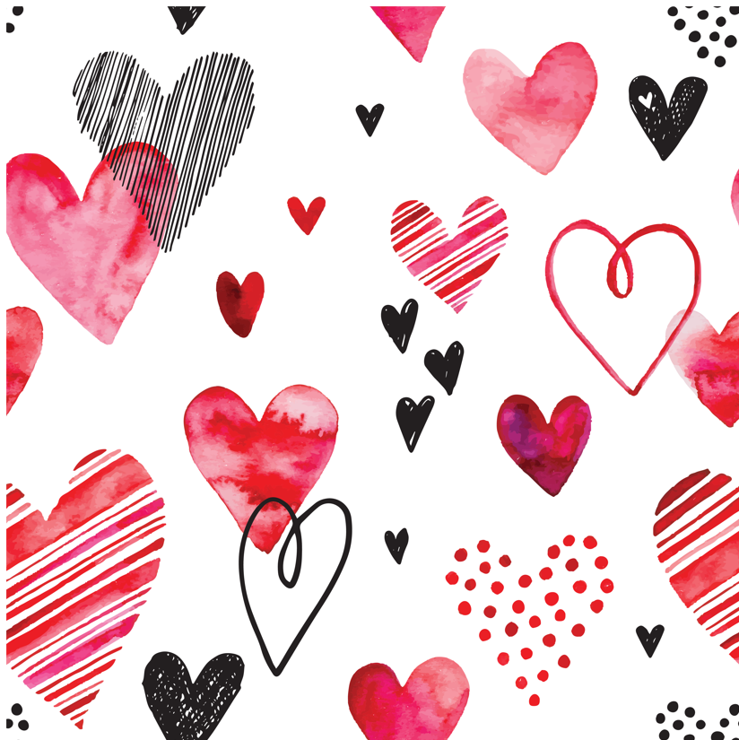 Drawn Hearts Heat Transfer Vinyl and Carrier Sheet