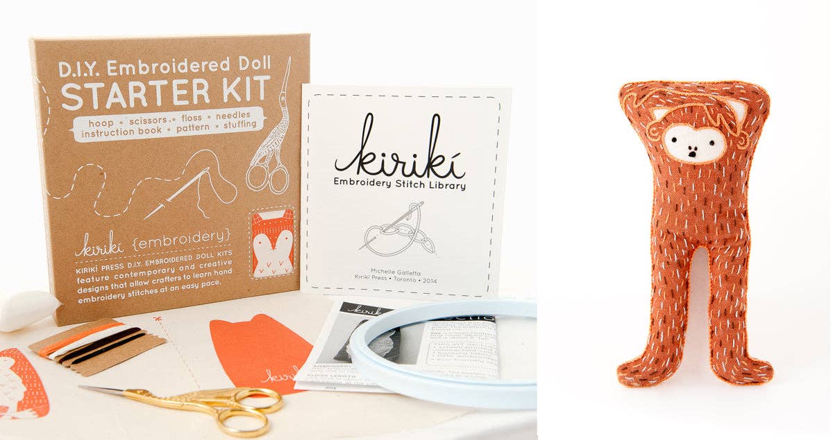 Kiriki Press - Monkey - Starter Embroidery Kit