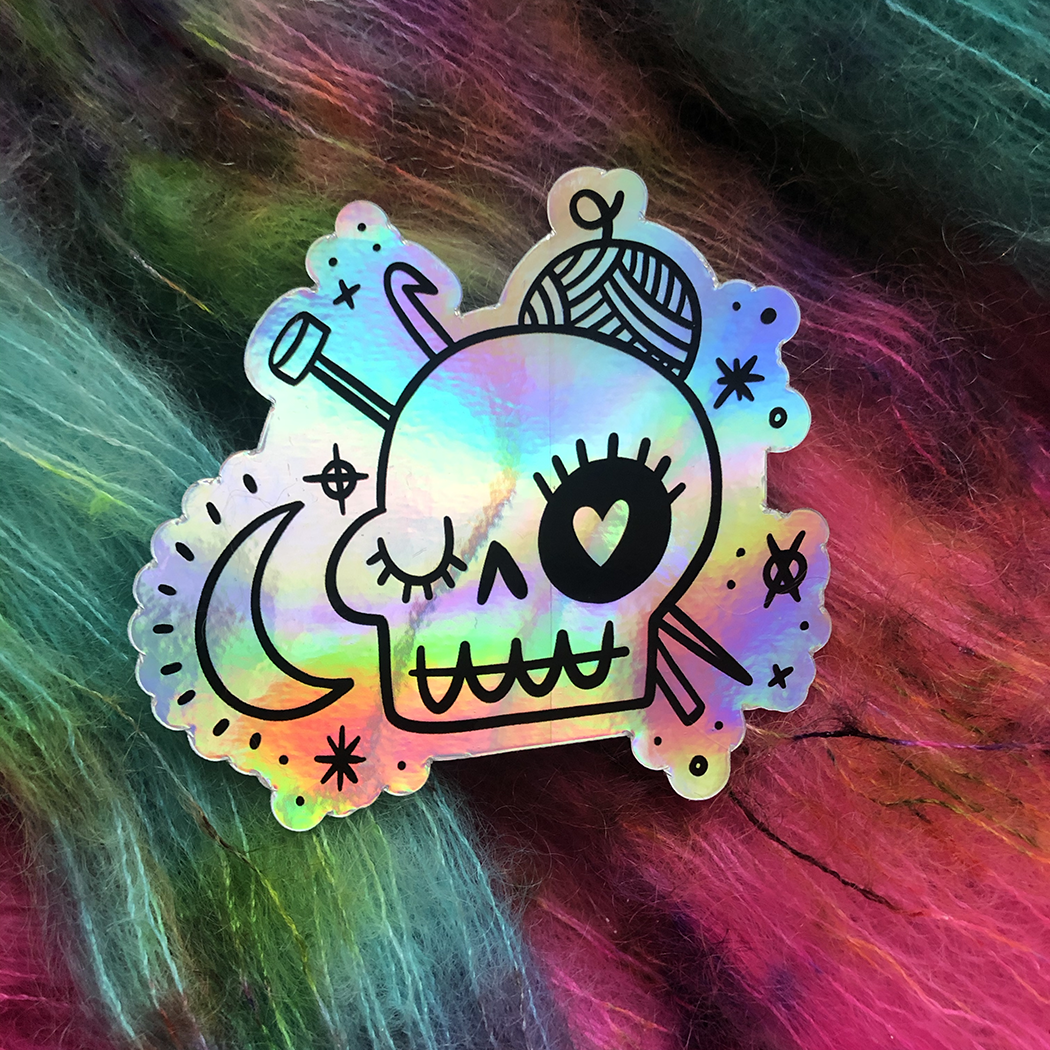 Stitch Together - Skully Holo Sticker