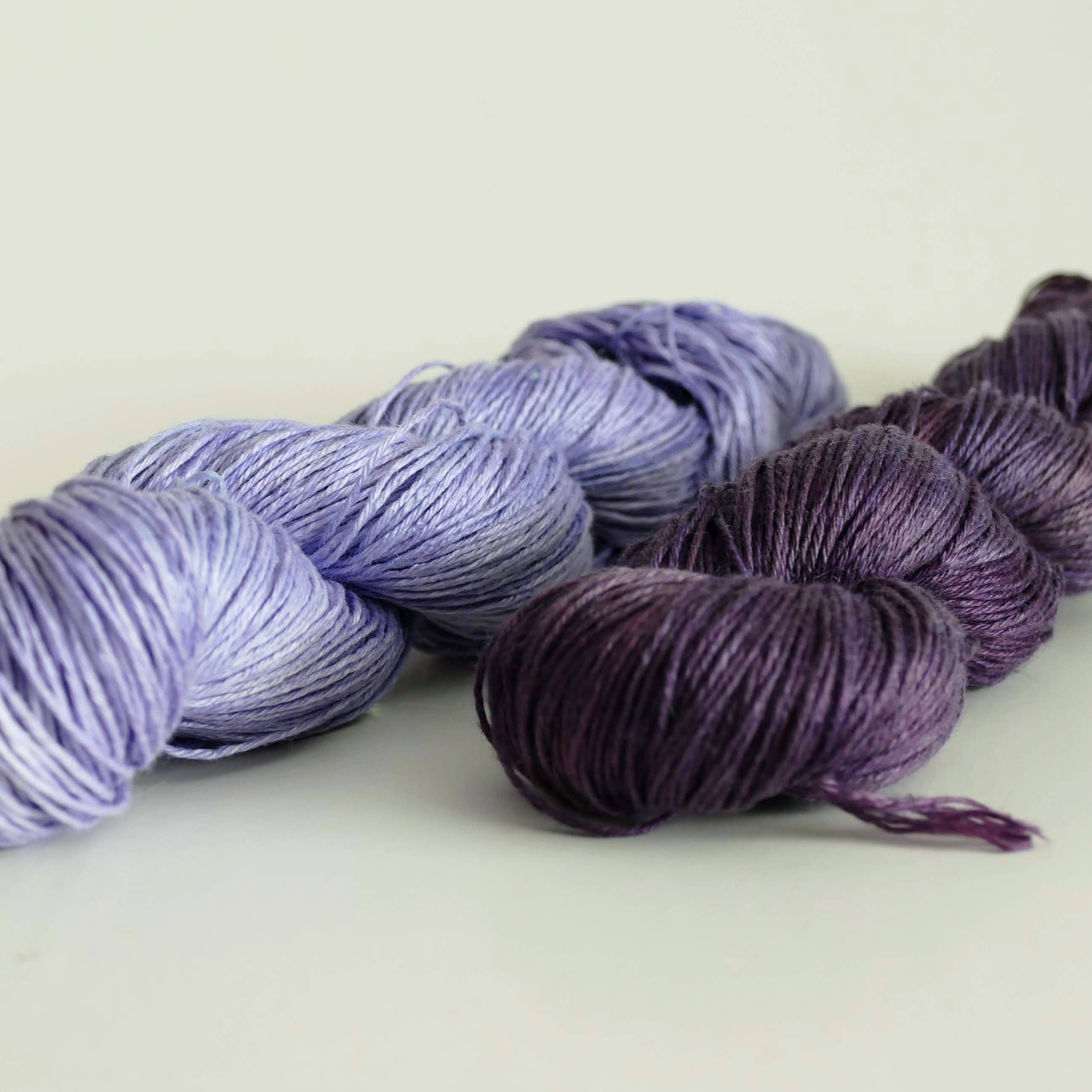 eco-stitch - Knitting Kit: Calva Dorsa Linen Scarf - Violet and Damson