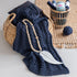 Hoooked DIY Knitting Kit RibbonXL Cable Throw Riverside Jeans