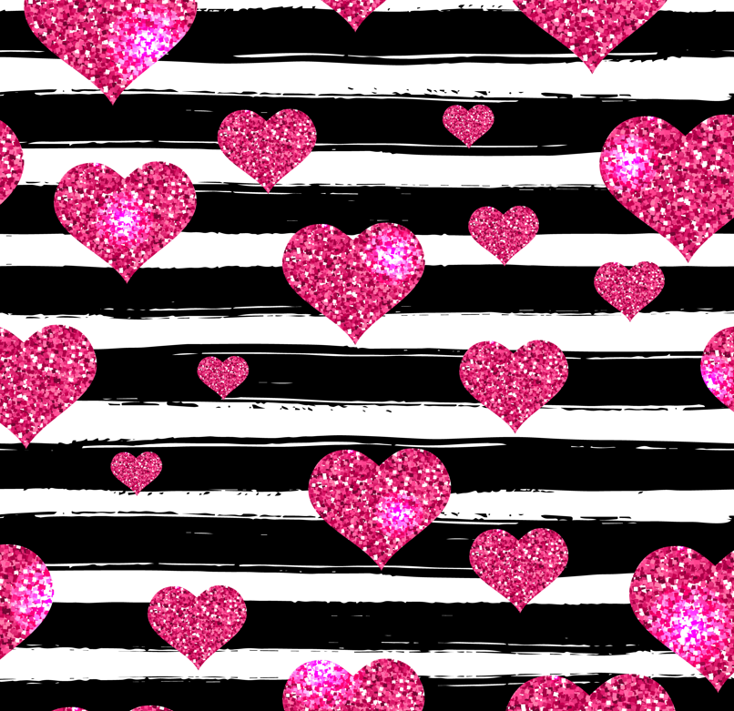Glitter Hearts and Stripes Heat Transfer Vinyl and Carrier Sheet