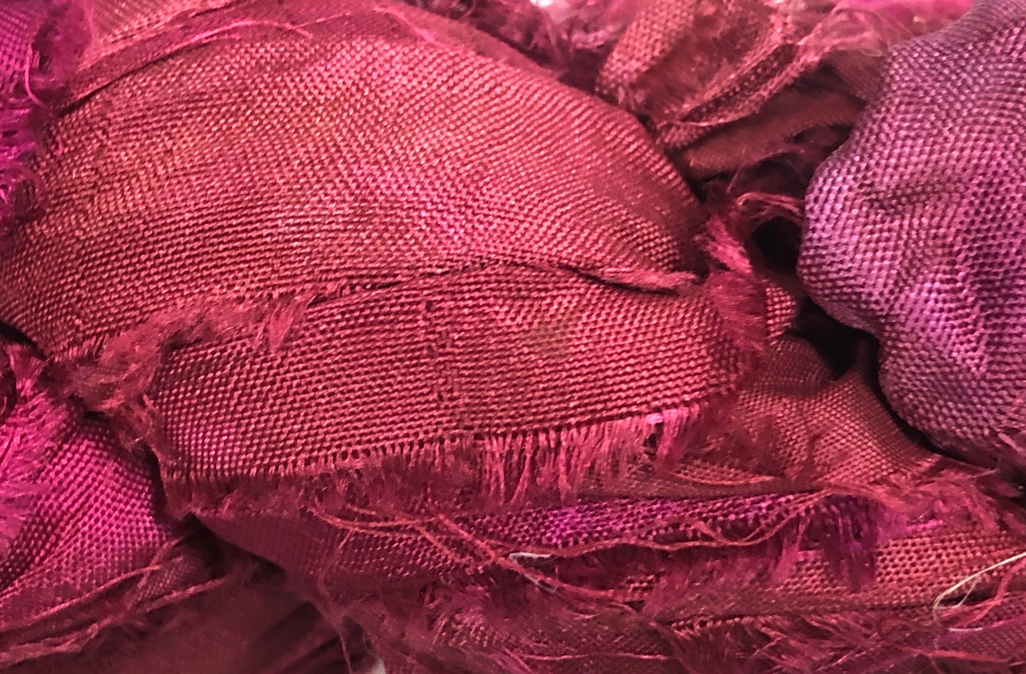 Recycled Sari Silk Ribbon - Fuchsia