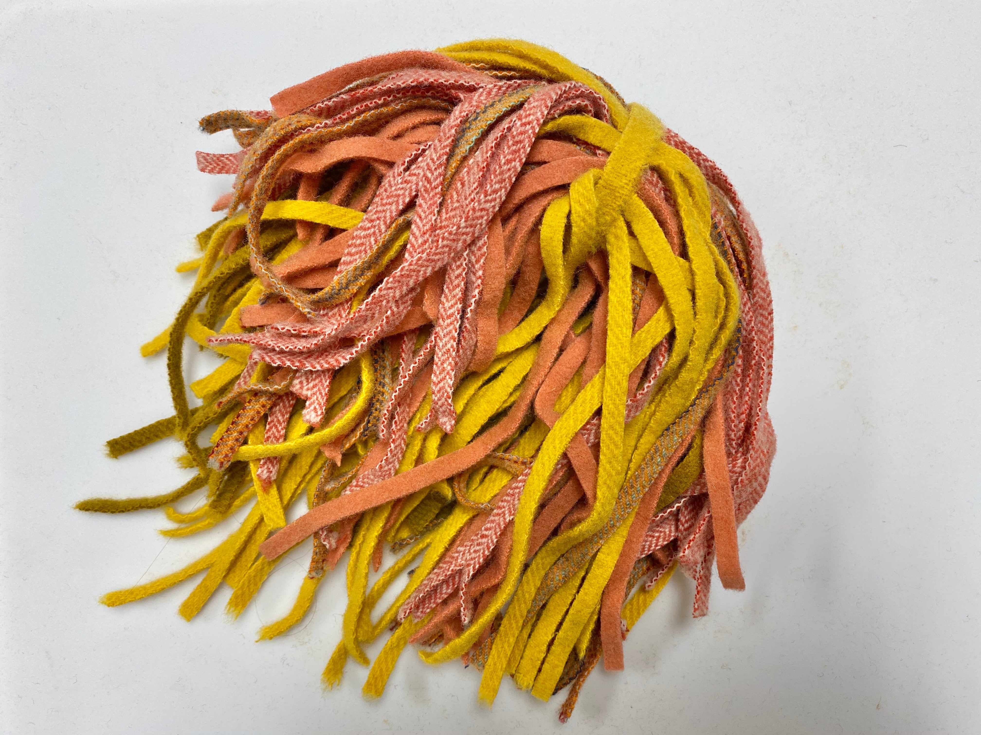 100 Assorted Yellow and Orange #8 Wool Strips for Rug Hooking