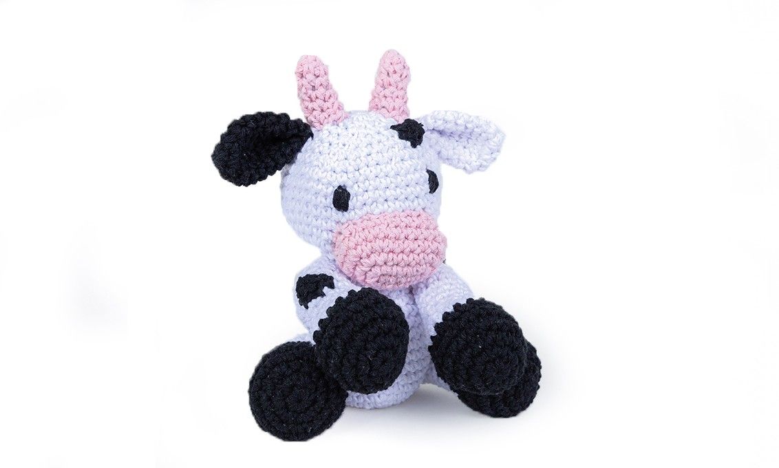 Kirby Cow Hoooked Crochet Kit with Eco Barbante Yarn