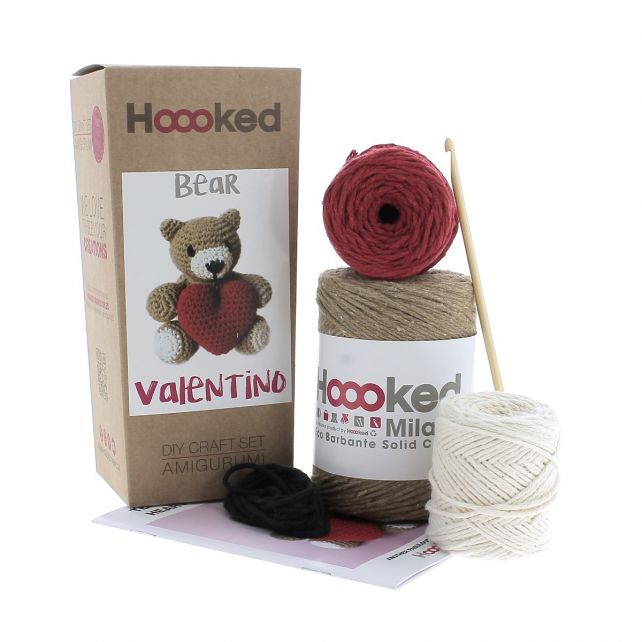 Valentino Bear Hoooked Crochet Kit with Eco Barbante Yarn