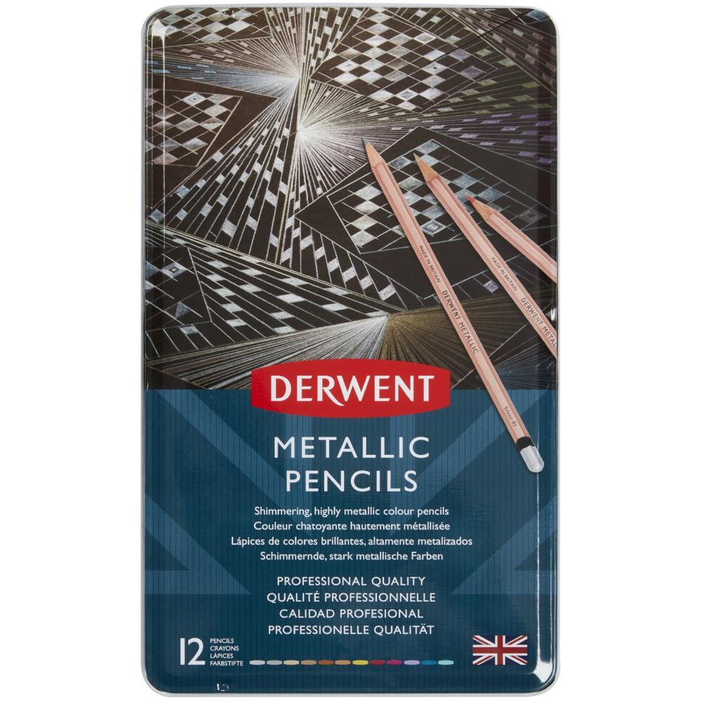 Derwent Metallic Pencils - 12 pack tin