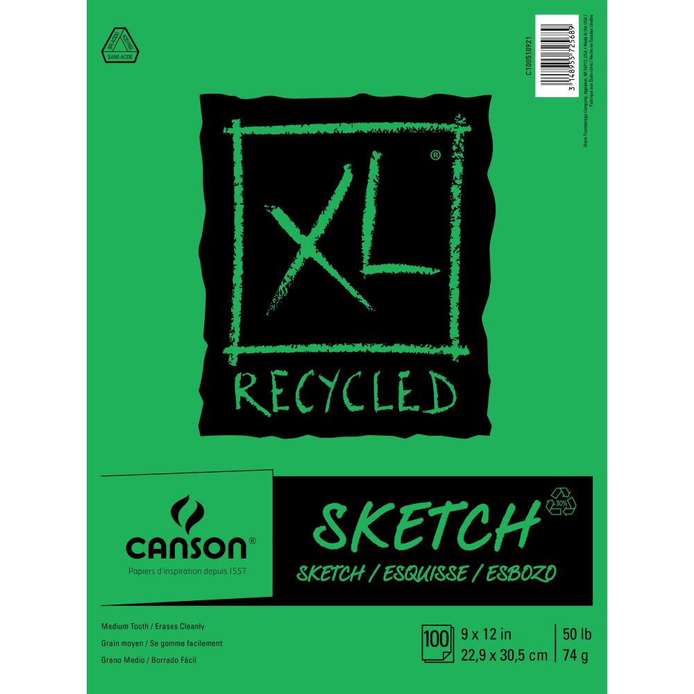 Canson XL Recycled Sketch Paper Pad 9"X12"