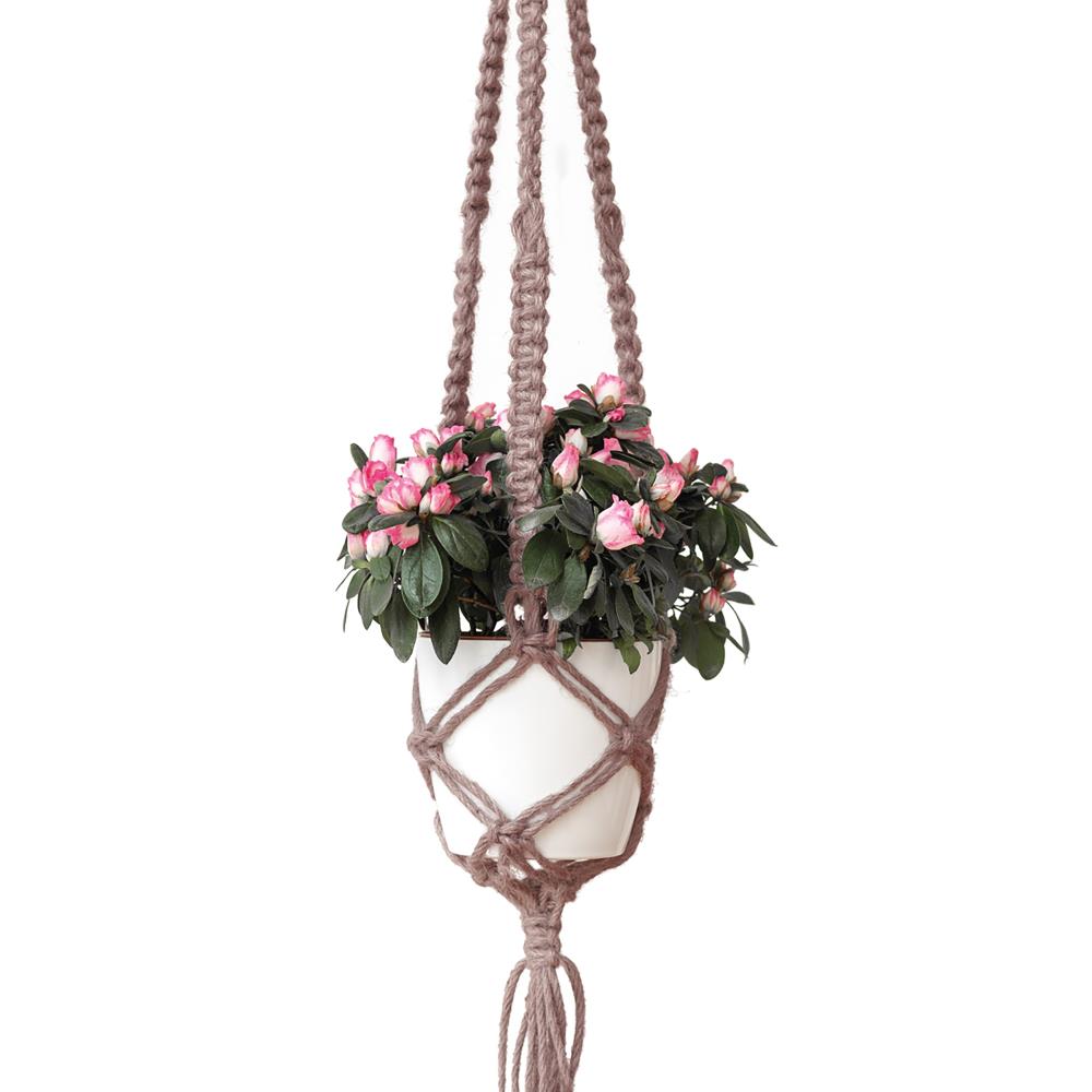 Hoooked Macrame Hanging Basket Kit with Natural Jute Yarn - Tea Rose