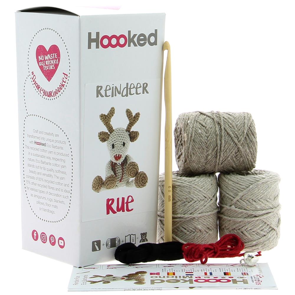 Reindeer Rue Hoooked Crochet Kit with Eco Barbante Yarn