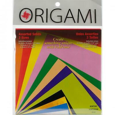 Origami Assorted Solids Paper, 3 sizes